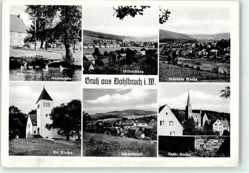 57271 W5912 Dahlbruch - Müsener Straße Kath. Kirche Ev. Kirche Hochstraße