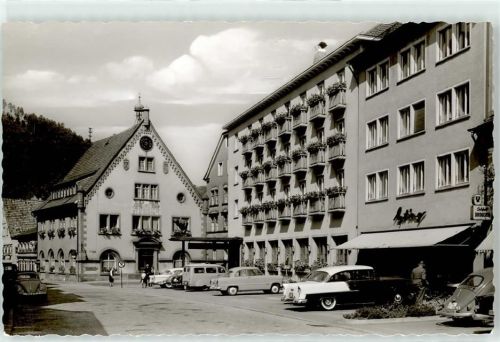 78132 W7746 Hornberg , Schwarzwaldbahn Foto AK Rathaus Hotel Bären