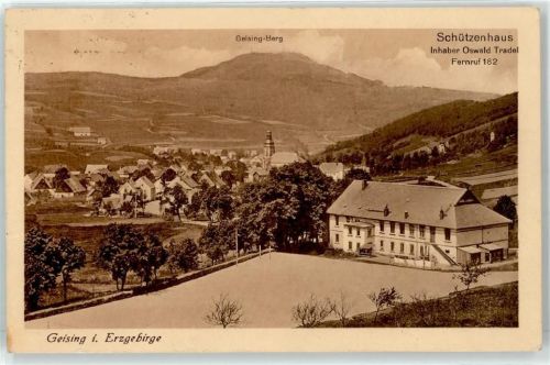 01778 O8244 Geising - Gasthaus Schützenhaus Blick auf Geising-Berg