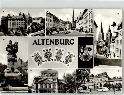 Altenburg Schloss Markt Rote Spitzen Skatbrunnen Landestheater Bahnhof