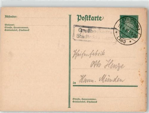Großbockedra Landpoststempel
