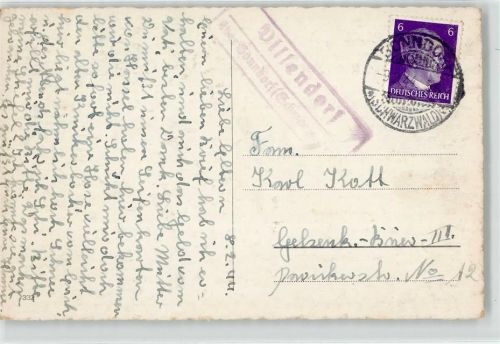 79848 W7823 Dillendorf im Schwarzwald - Landpoststempel