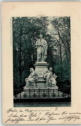 Berlin, unsortiert 1899 Goethedenkmal Ort lt. Stempel