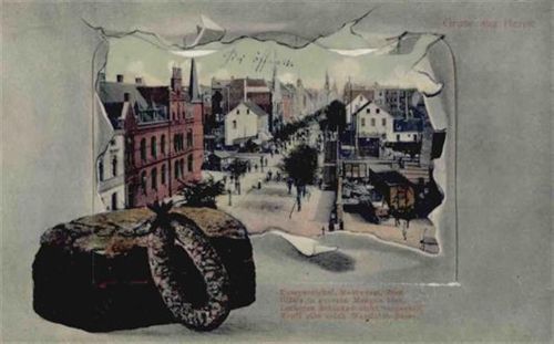 Herne Herne (4690) Leporello Strassenpartie, Mettwurst, Pumpernickel I-II