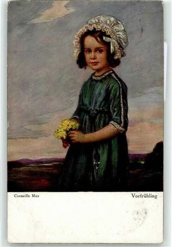 1921 Vorfrühling Mädchen Blumen Primus-AK Deutsche Meister-Sammlung