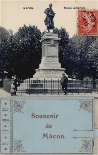 Macon Mâcon (Frankreich) Leporello, Denkmal Lamartine I-II (fleckig RS)