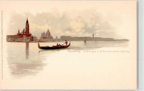 30100 Venezia Lithographie / Künstlerkarte Meissner & Buch Leipzig
