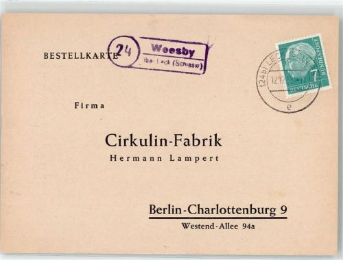 24994 W2267 Weesby - Landpoststempel
