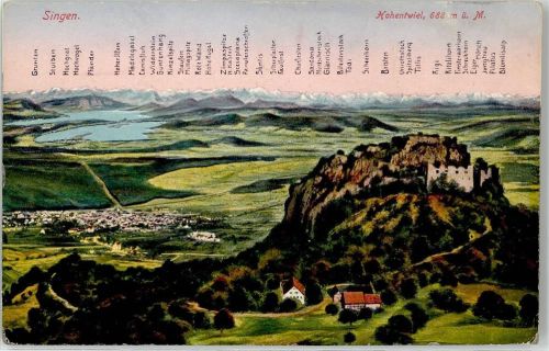 Singen Ruine Hohentwiel Bristen Zimpaspitze Guntenhang Hochvogel Hochgrat
