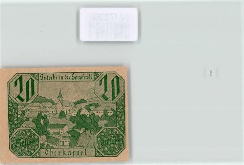 4144 Oberkappel Notgeldschein Geldschein 20 Heller Kirche