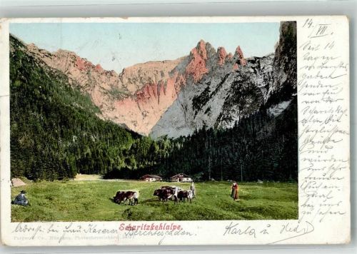 Scharitzkehlalm 1901 Berghütte mit Hohen Göll Verlag Purger & Co. 1407