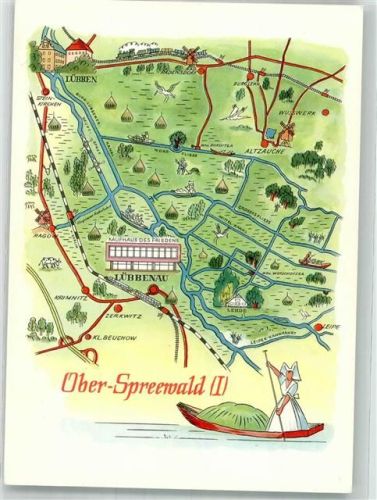 Lübbenau Landkarte Oberspreewald Tracht