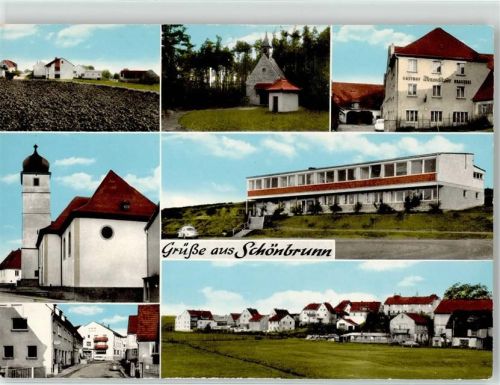 96185 W8602 Schönbrunn i. Steigerwald - Kirche Schule Gasthaus Kapelle