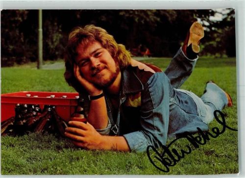 Peter Petrel Autogramm origin. Unterschrift Bierkasten