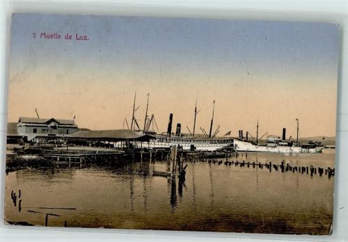 Santiago 1914 Muelle de Luz Hafen Dampfer