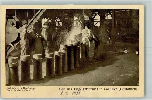 Kapfenberg 1922 Tiegelgußstahl Conquille Gußstahlwerk Kapfenberg Gebr. Böhler & Co.