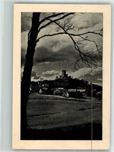 Obermurach 1943 Aufziehendes Gewitter über Burgruine Haus Murach