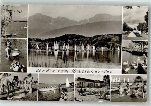 83329 W8221 Waging a. See 1963 Foto AK Schwimmbad Waginger See Minigolf