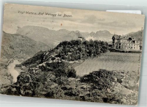 Bozen 1906 Wetterstation Virgl-Warte Hof Weinegg Posthilfstelle