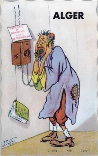 Alger Algier (Algerien) Leporello, Schreck am Telefon, sign. Neri I-II