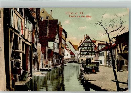 Ulm 1907 Partie an der Blau