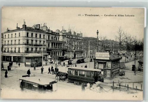 Toulouse Pferdestraßenbahn Carrefour et Allées Lafayette