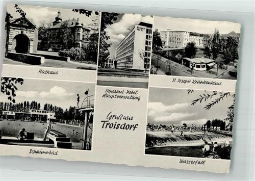 Troisdorf Rathaus Schwimmbad Dynamit-Nobel Hauptverwaltung St. Joseph Krankenhaus Wasserfall Fotograf Wagenhut