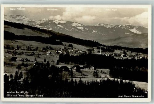 Weiler-Simmerberg Blick auf Vorarlberger Alpen