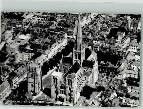 Chichester 1966 Fliegeraufnahme Kirche