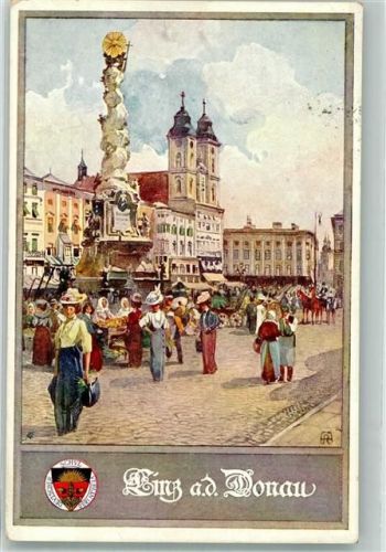 Linz Marktszene Deutscher Schulverein Zensurstempel