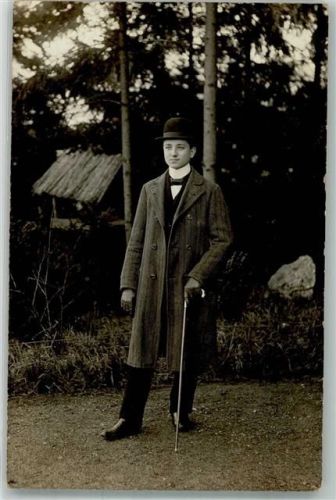 Mühlhausen 1912 Mann mit Melone Ort handschriftlich