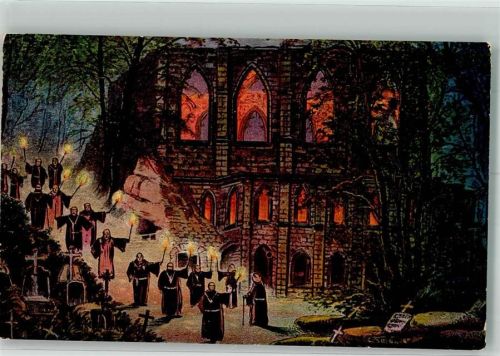 Kurort Oybin 1923 Mönchszug über den Friedhof vor dem Kloster Silesia-Verlag