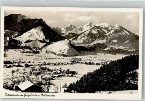 83246 W8218 Unterwössen Foto AK Geigelstein Breitenstein Winter