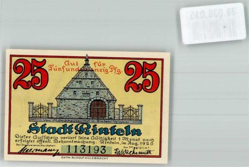 Rinteln 1920 25 Pfennig