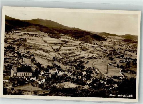 Oberharmersbach 1936 Panorama des Ortes mit St. Gallus Kirche