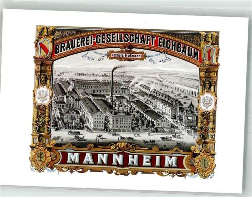 Mannheim Brauerei-Gesellschaft Eichbaum um 1900 Reproduktion