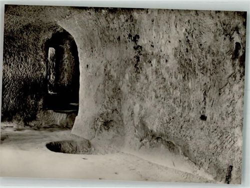 Holzhausen-Externsteine Die Externsteine Grotte mit der Eintiefung in Fels 1 Fotograf Karl Hublow Konstanz