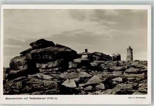 Brocken 1937 Foto Bornemann Teufelkanzel Hotel