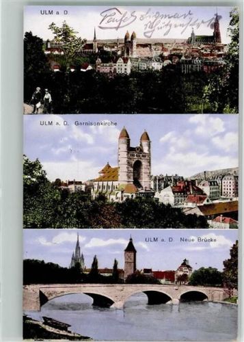 Ulm 1914 Garnisions- Kirche Neue Brücke