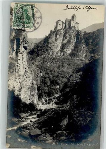 Bozen 1906 Burg Karneid Briefmarke Bildseite