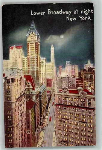New York City Lower Broadway at nigth