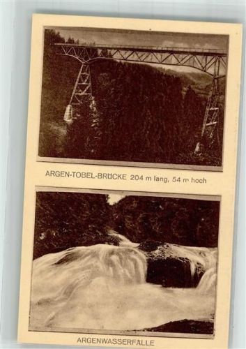 Grünenbach Argentobelbrücke und Argenwasserfälle
