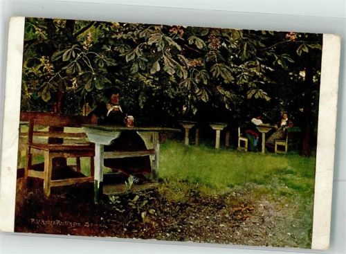 Dachau sign. Prof. Keller Einsame Frau im Unterbräu zu Dachau Jugend-Postkarte Serie III 1 Hirth's Verlag Künstlerkarte