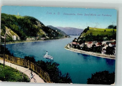 Linz 1915 Donaupartie Franz Josef-Warte am Freinberg