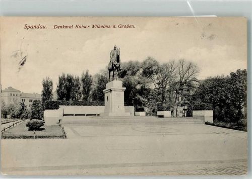 Spandau 1916 Denkmal Kaiser Wilhelms d. Große Garde-Grenadier Regt. Nr. 5 Spandau 7. Ersatz-Komp.