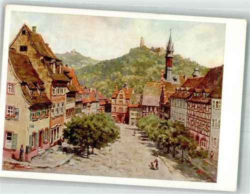 Weinheim sign. Schwarz, Rudo Marktplatz mit Altem Rathaus