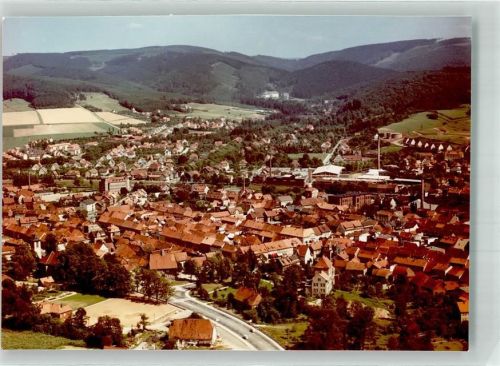 Seesen Fliegeraufnahme Foto Original aus Archiv eines Ansichtskartenverlages Ort handschriftlich