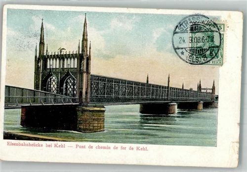 Kehl 1908 Eisenbahnbrücke