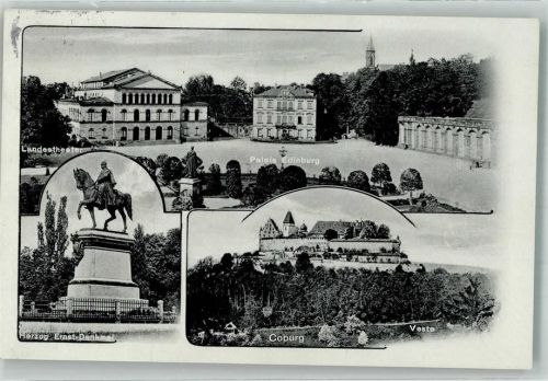 Coburg 1937 Denkmal Herzog Ernst Schloss Edinburg Burg Veste Landpost Rögen