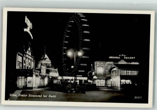 Wien 1950 Riesenrad Prater Nacht Zensurstempel
